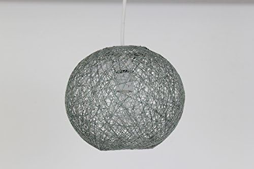 Natural Abaca Rattan Ball Pendant Light Shade 9" Smoked Green Easy Fit