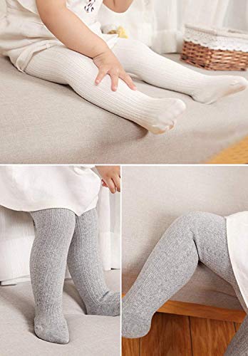Baby Girls Tights Toddler Boys Tights Leggings Pantyhose Stockings for Infant (Black,white,grey Pack of 3)