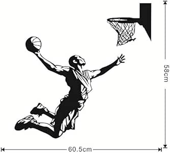 Jugador De Baloncesto Disparar A La Canasta Vinilos de Colores Vinilo