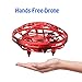 DaycMy Mini UFO Drone Toys for Kids Hand-Controlled UFO Flying Ball Drone with Led Light for Kids, Boys and Girls Toys(Red)