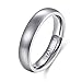 TIGRADE 4mm 6mm 8mm Titanium Ring Brushed Dome Silver Wedding Band Comfort Fit Size 4-14.5