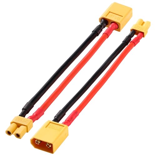 Male Xt60 to Female Xt30 + Cable - 2pcs