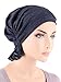 Abbey Cap Womens Chemo Hat Beanie Scarf Turban Headwear for Cancer Cotton Dark Denim