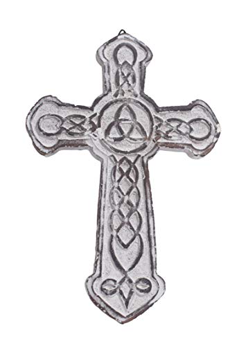 The StoreKing Wooden Decorative Wall Cross French Handmade Plaque Religious Altar Cross Home Living Room Home Decor (Design6)