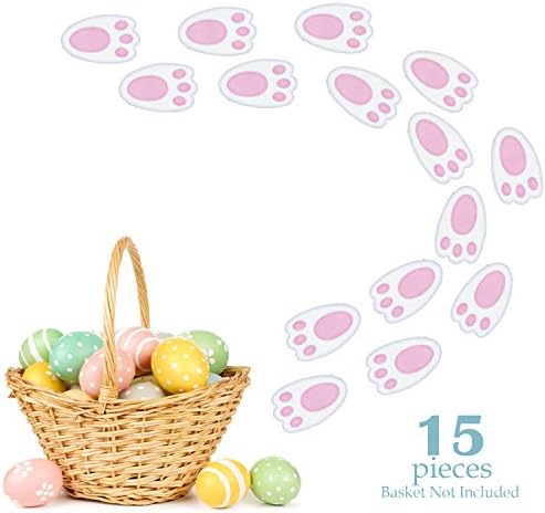 Sweet Josie Girl Easter Bunny Footprint Easter Decoration Kids Egg Hunt Party with Sticker