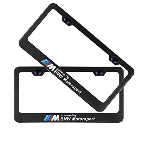 2pcs M Sports Motorsport Logo License Plate Frame Frame,Applicable to US Standard car License Frame for BWM-Motorsport