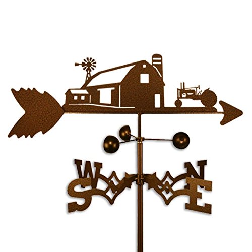 FARM SCENE JOHN DEERE GREEN TRACTOR GARDEN Stake Weathervane ~NEW~