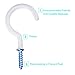 Screw Hooks,GEOTEL 12 Pcs 2.9 Inches White Ceiling Hooks Cup Hooks Screw in Hooks Hanging Hooks Wall Hooks Eye Hooks Screw In Hooks for Teacup Light Hanging Plants Outdoor