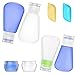 Portable 3-layer Leakproof Silicon Soft Travel Bottle Sets(8PCS) With Cosmetic Containers(10mL) and Toothbrush Cover for Shampoo,Toiletries,Lotion,Conditioner-Carry-on TSA Airline approved