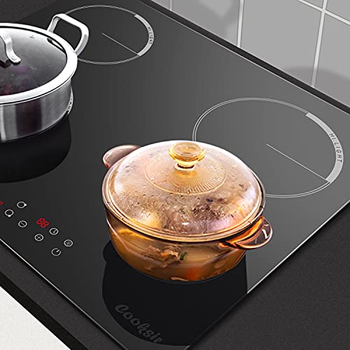 Electric Cooktop 24 Inch, Cooksir Dropin Electric Stove Top With 4 Burners 220240V, Sensor