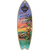 SJT ENTERPRISES, INC.It's 4 o'clock Somewhere, Don’t Wait til Five Bottle Opener 5" x 16" Surfboard Plaque (SJT27004)