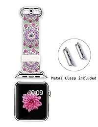 Apple Watch Strap Apple Watch correa 38 mm pulsera correa de piel auténtica con última intervensión Adaptadores para Apple Watch Sport Edition 38 mm colorful Cute Leopard Patrón