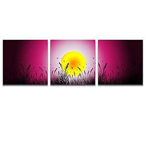 3 Panel Beautiful Moonlit Night Pictures Home Wall...