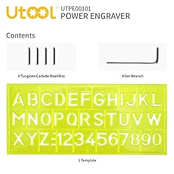 UTOOL Engraver Pen with Letter/Number Stencil, 24W