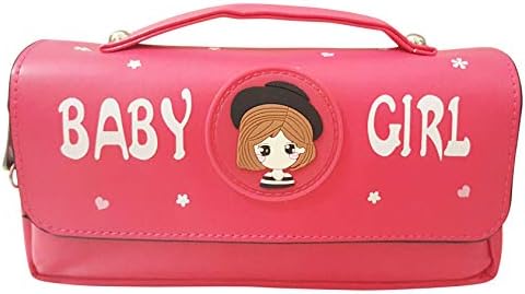 Wise Guys Cute Print Trendy Latest Zipper Pencil Pouch Box / Multipurpose Organizer Case Latest Design for Girls - Red
