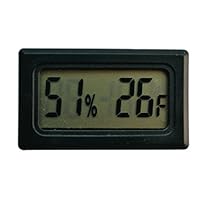 SUKRAGRAHA Mini Digital Temperature Humidity Meter Gauge Thermometer Hygrometer LCD Degree Fahrenheit (F) Display Black