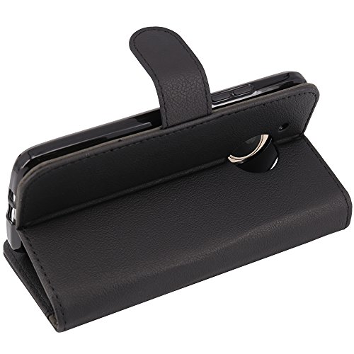 Moto E4 Case, TAURI [Stand Feature] PU Leather Wallet Case with Card Pockets Protective Flip Cover For Motorola Moto E4 / Moto E 4th Generation (Not fit for Moto E4 Plus) - Black - Thumbnail 5