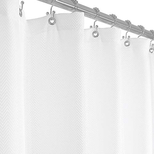 image for Barossa Design Chevron Textured Fabric Shower Curtain Extra Long - Hot