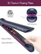 ANGENIL Nano Titanium 1 Inch Hair Straightener Curler Fast Heat Dual Voltage view 4