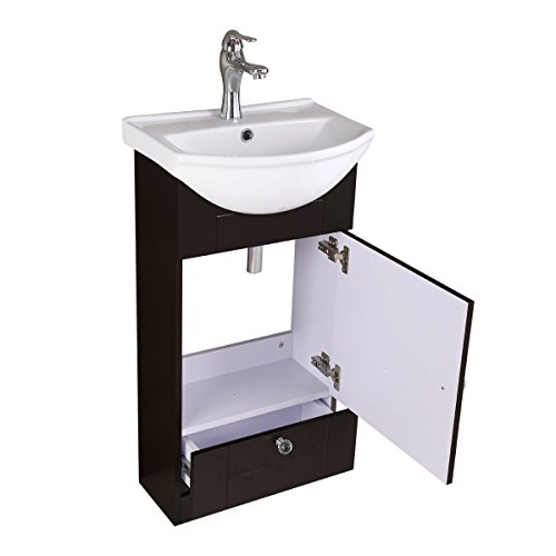 Mahayla 17 3/4" Small Vanity Bathroom Sink Black With Faucet