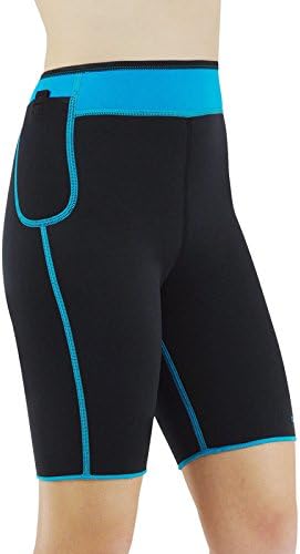 Womens' Anti Cellulite Weight Loss Shorts Hot neoprene Body Shaper Pants (Large, Blue)