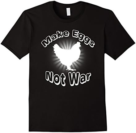 Men's Make Eggs Not War Chicken T-Shirt Medium Black