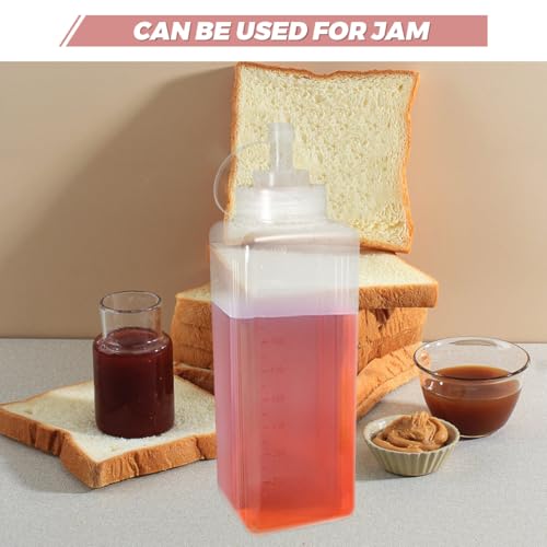 Hohopeti Paquete Botellas de Plástico Botellas Exprimibles | Rellenables Exprimibles Dispensador para Salsa de Chili Aceite Glaseado y Otros Condimentos