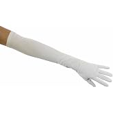 Matte Satin Opera Length Gloves, Ivory