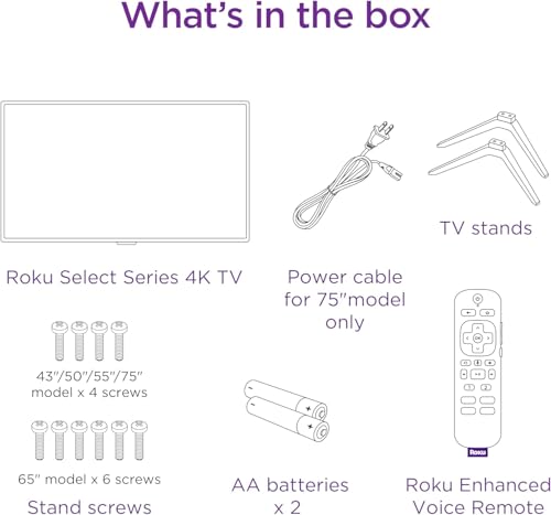Roku Smart TV – 43-Inch Select Series 4K HDR RokuTV with Roku Enhanced Voice Remote, Brilliant 4K Picture, Automatic Brightness, & Seamless Streaming – Live Local News, Sports, Family Entertainment
