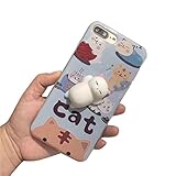 GBSELL Cute Squishy 3D Lazy Cat Soft Back Case Cover for iPhone 7 Plus (B)