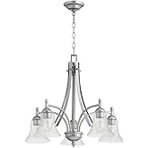 Quorum 6477-5-64 Transitional Five Light Chandelier from Aspen Collection in Pewter, Nickel, Silver Finish,