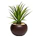 MyGift Succulents Plants Artificial, Fake Faux Indoor House Plants in Round Brown Ceramic Pots, Set of 3