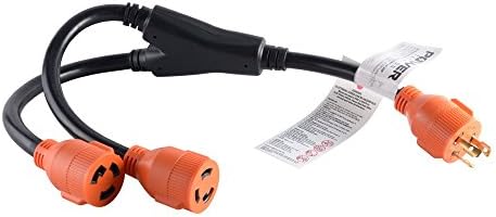 GoWISE Power RVA4031 RV Y Adapter Cord -30 Amp NEMA L5-30P Locking Plug to (2) L5-30R 30 Amp Female Connector (2.5-Feet)