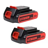 VANON 2.0Ah LBXR20 Battery for Black & Decker, 20V 2Pack Lithium Battery for B&D LBXR20-OPE LB20 LBX20 LBX4020 LB2X4020-OPE Cordless Power Tools