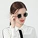 LianSan Classic Retro Metal Frame Round Circle Mirrored Sunglasses for Men and Women Glasses 3447 Green Glass Lens