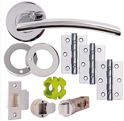 Jigtech JTB81005 Sabre Door Pack-Privacy-Polished Chrome, 57mm