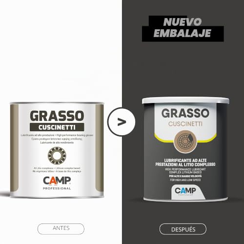 Camp Grasso Cuscinetti, Grasa Lubricante Para Rodamientos y Engranajes, de Litio Compleja E.P. y Nlgi2 de Óptimo Rendimiento, Antioxidante y Antidesgaste, 1Kg