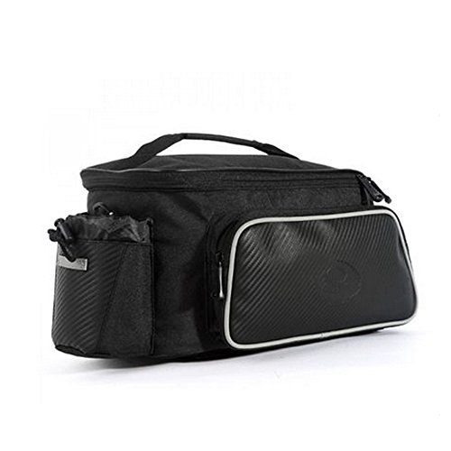 Meanhoo Bike Rack Bag- Waterproof- 1 Pcs Panniers for Bicycles Bicycle Seat Trunk Bag Saddle Bags for Cycling, Hiking, Travelling, Camping, Motorcycle, Black