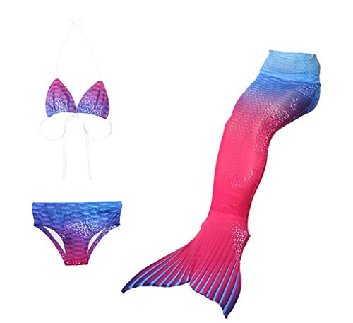Girls Kids Swimsuit Mermaid Tail Princess Bikini Set Swimwear 3PCS