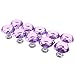 Dxhycc 10pcs Purple 30mm Flat Round Crystal Glass Cabinet Knobs Cupboard Drawer Pull Handles