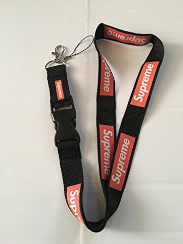 Black Supreme Lanyard keychain/phone detachable by Alejandro's store