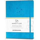 Panda Planner Pro - Best Daily Planner for Happiness &amp; Productivity - 8.5 x 11" Softcover - Undated Day - Guaranteed to Get You Organized - Gratitude &amp; Goals Journal (Cyan)