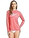 BALEAF Women's Long Sleeve Rashguard Swim Shirt Surf Top Sun Protection UPF 50+ Dubarry Size L