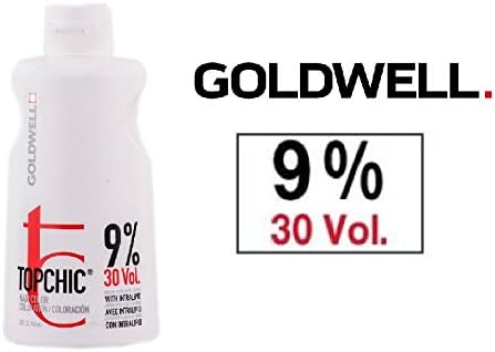 Goldwell Topchic Hair Color Coloration Cream Developer Lotion (includes Sleek Tint Brush) 32 oz (9% / 30 Volume)