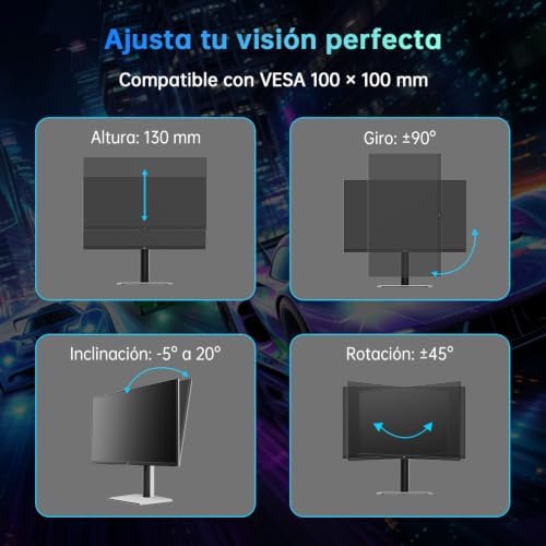 Monitor de gaming H27E6S 27 polegadas, QHD 2560 x 1440, 240 Hz (OC 275 Hz), IPS rápido, 1 ms, HDR400, FreeSync e G-Sync, cuidados oculares, VESA 100 x 100, suporte de ajuste de altura, HDMI 2.0, DisplayPort 1.4