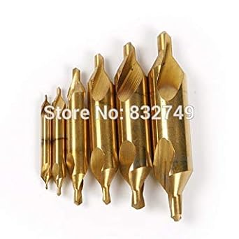 Generic 6pcs 1mm-6mm HSS titanium Tone Combined Center Drills Countersinks Bit Set