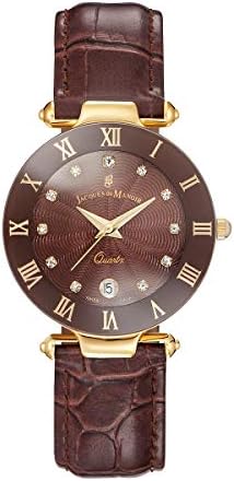 Jacques Du Manoir Women's Swiss-Quartz Watch with Leather Strap, Brown, 17 (Model: RC81)
