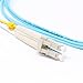 30 Meter 10Gb OM3 Multimode Duplex Fiber Optic Cable (50/125) - LC to LC - Aqua
