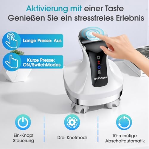 Kopfhautmassagegerät Elektrisch 4D,108 Silikon-Knetknoten, Weiß — Foto 2 von 8