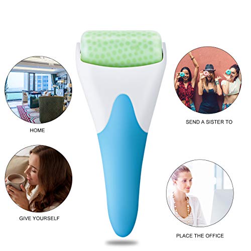 Eurobuy Ice Roller for Face & Eye Puffiness Migraine Pain Relief and Minor Injury,Set of 2 Roller Heads Ice Rolling Massager,Handhold Stainless Steel Roller,Skin Care Beauty Tool (Blue Green) - Thumbnail 5